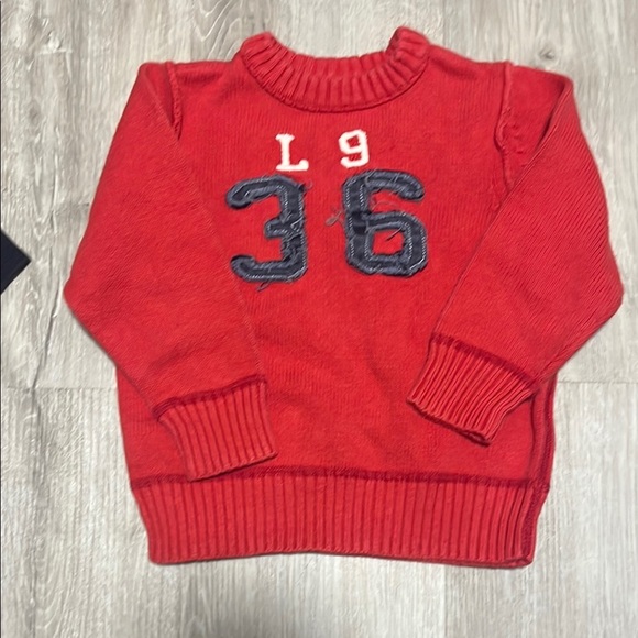 Red Knit Sweater with Number Design - Picture 1 of 1